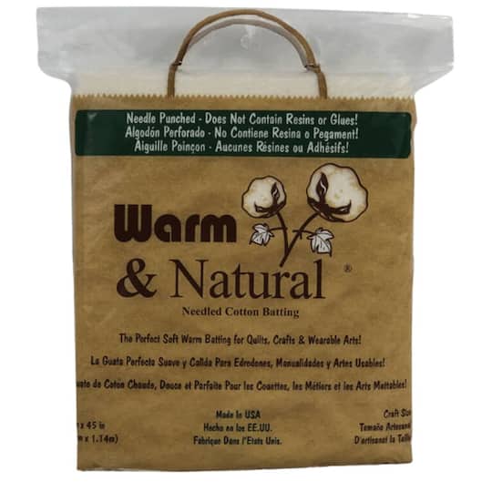 6 Pack: Warm & Natural® 34" x 45" Pre-Cut Craft Cotton Batting